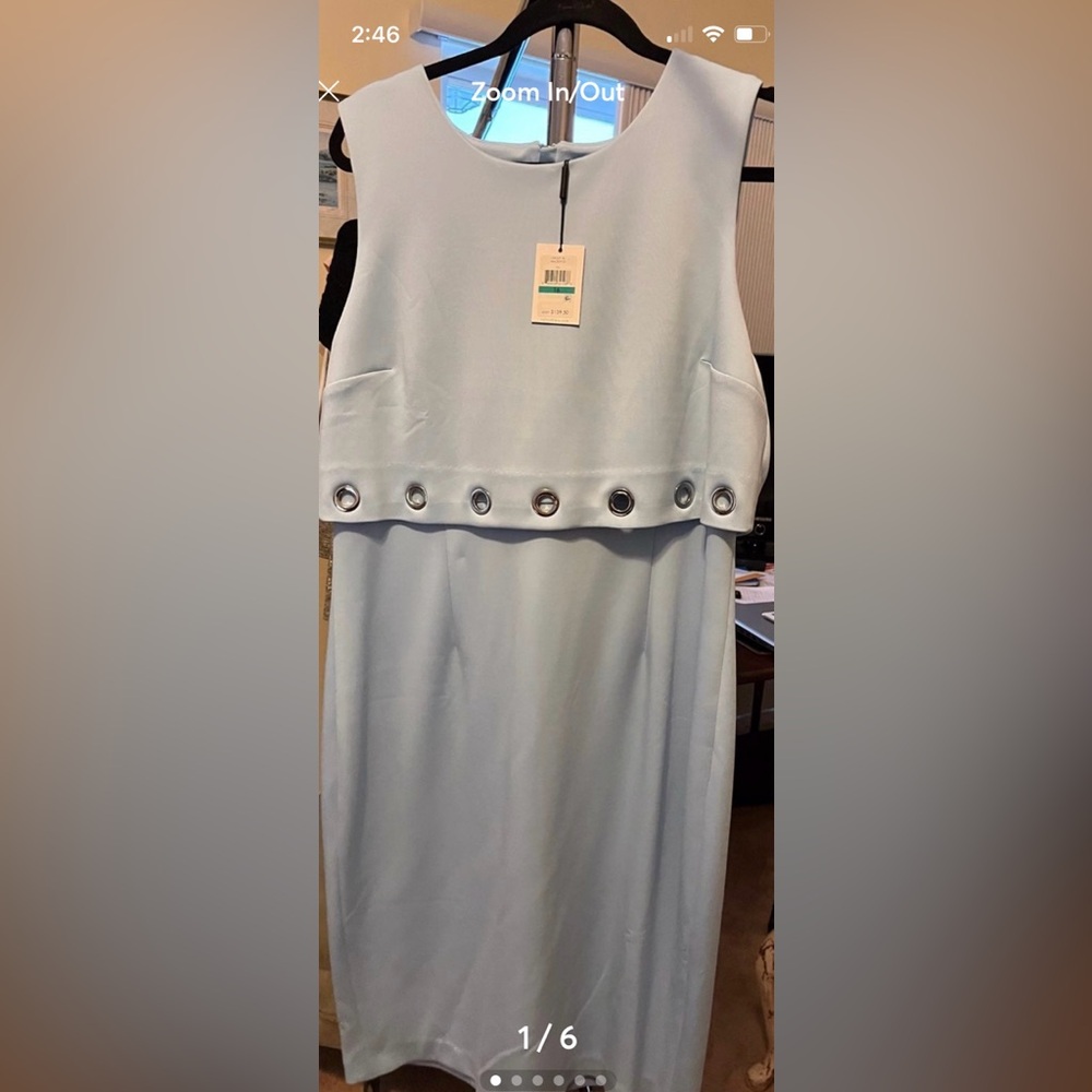Calvin Klein Light Blue Dress with Silver Details